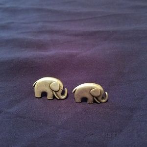 Silver Elephant Earrings